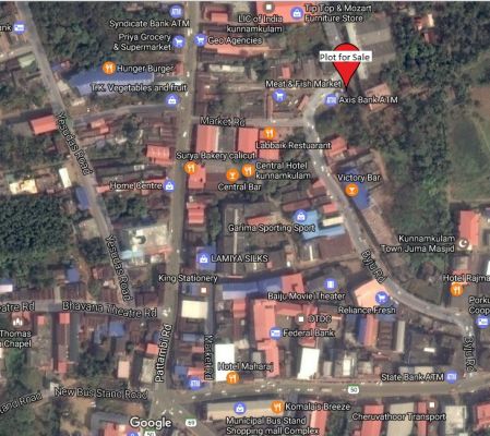 4 cent commercial plot in heart of kunnamkulam town on Byju Road