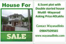 6.5cent plot with Double storied house at Muttil Wayanad