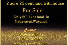 2 Acre 25 cent land and a small house at Nadavayal,wayanad